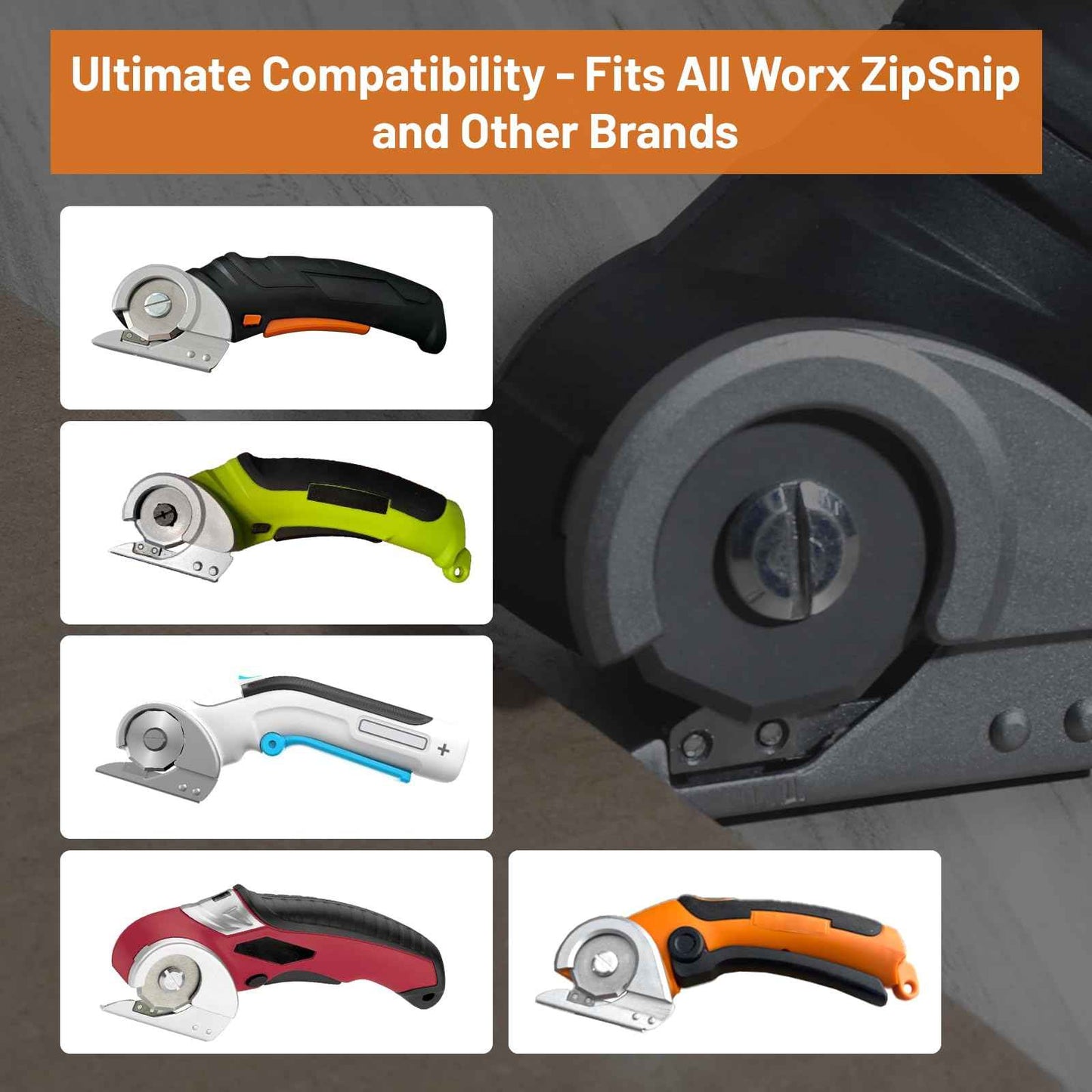 Replacement Blades Compatible with Worx Wx082l 4v Zipsnip Cordless Electric Scissors, WA2300 Replacement Rotary Blades Fit RC2600K,RC2601, RC2602, WX080L, WX081L (6 Pcs)