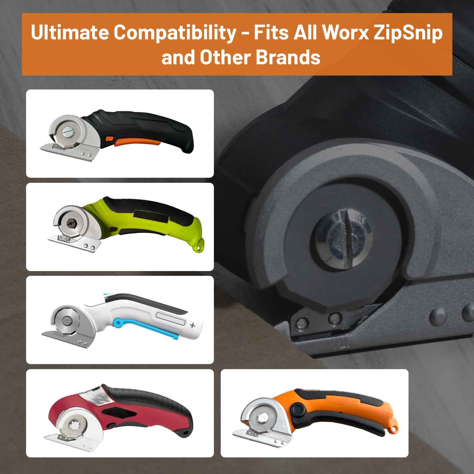 Replacement Blades Compatible with Worx Wx082l 4v Zipsnip Cordless Electric Scissors, WA2300 Replacement Rotary Blades Fit RC2600K,RC2601, RC2602, WX080L, WX081L (6 Pcs)