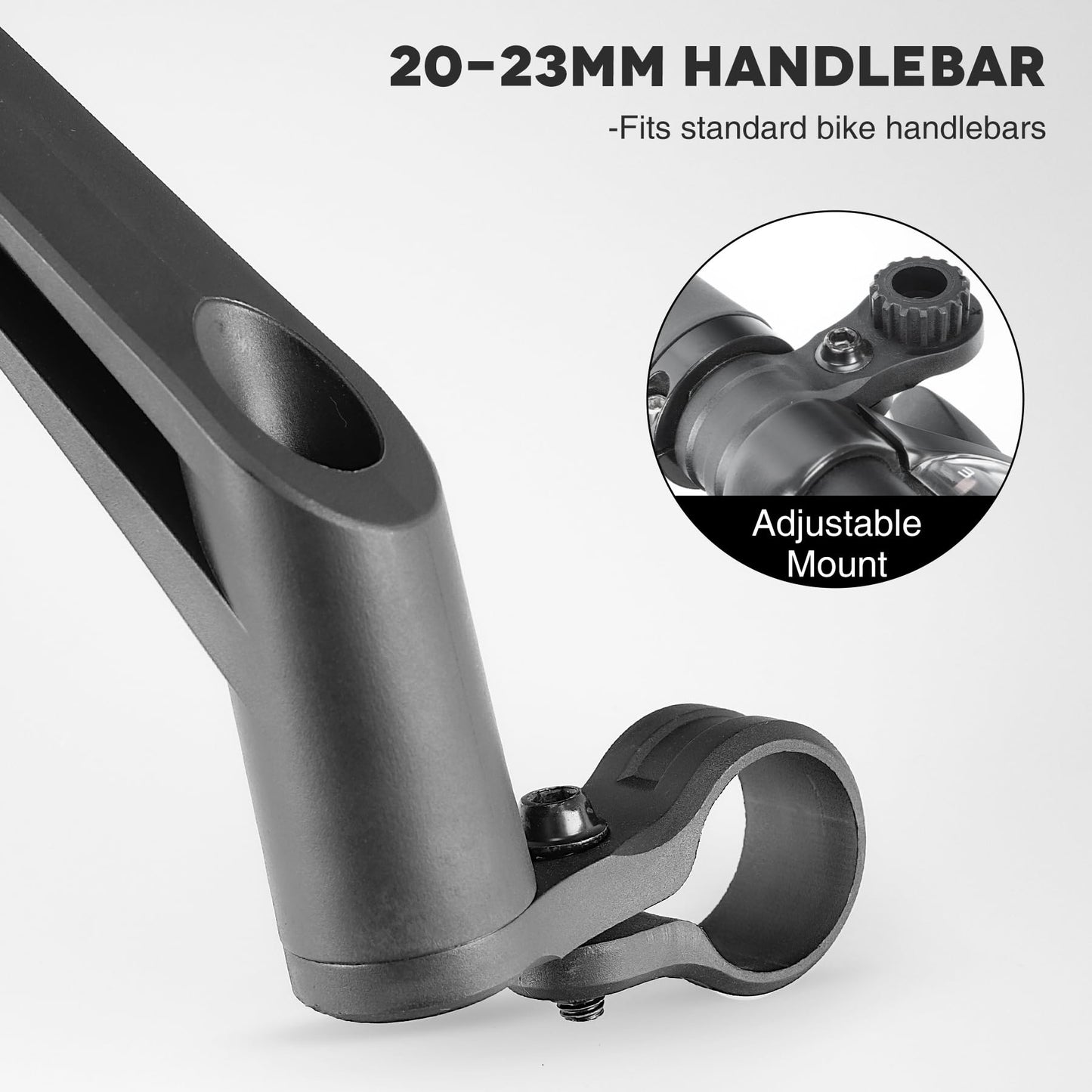 JJZOUEN 2026 Bike Mirror Handlebar Mount, Rotatable Bicycle Rear View Mirrors, Scratch Resistant Convex HD Glass, Safe Bike Rearview Mirror for MTB, E-bike, Road Bike Accessories, Fit 20-23mm