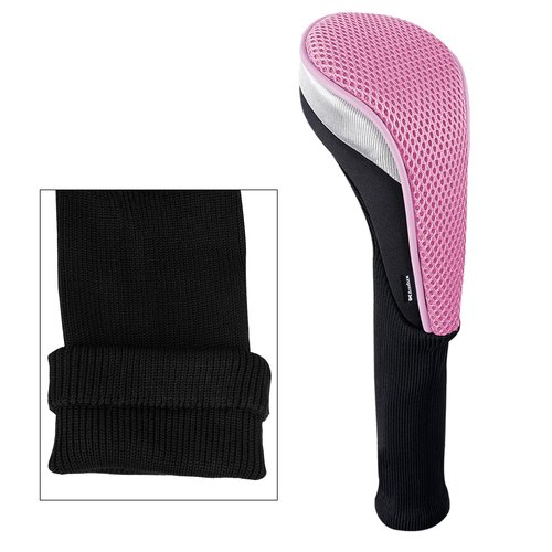 Andux 3pcs/Set Golf 460cc Driver Wood Club Head Covers Long Neck with No. Tags Pink