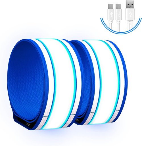 Fokia Kunbio LED Armband - Rechargeable Light Up Safety Gear for Night Running | Adjustable & Reflective