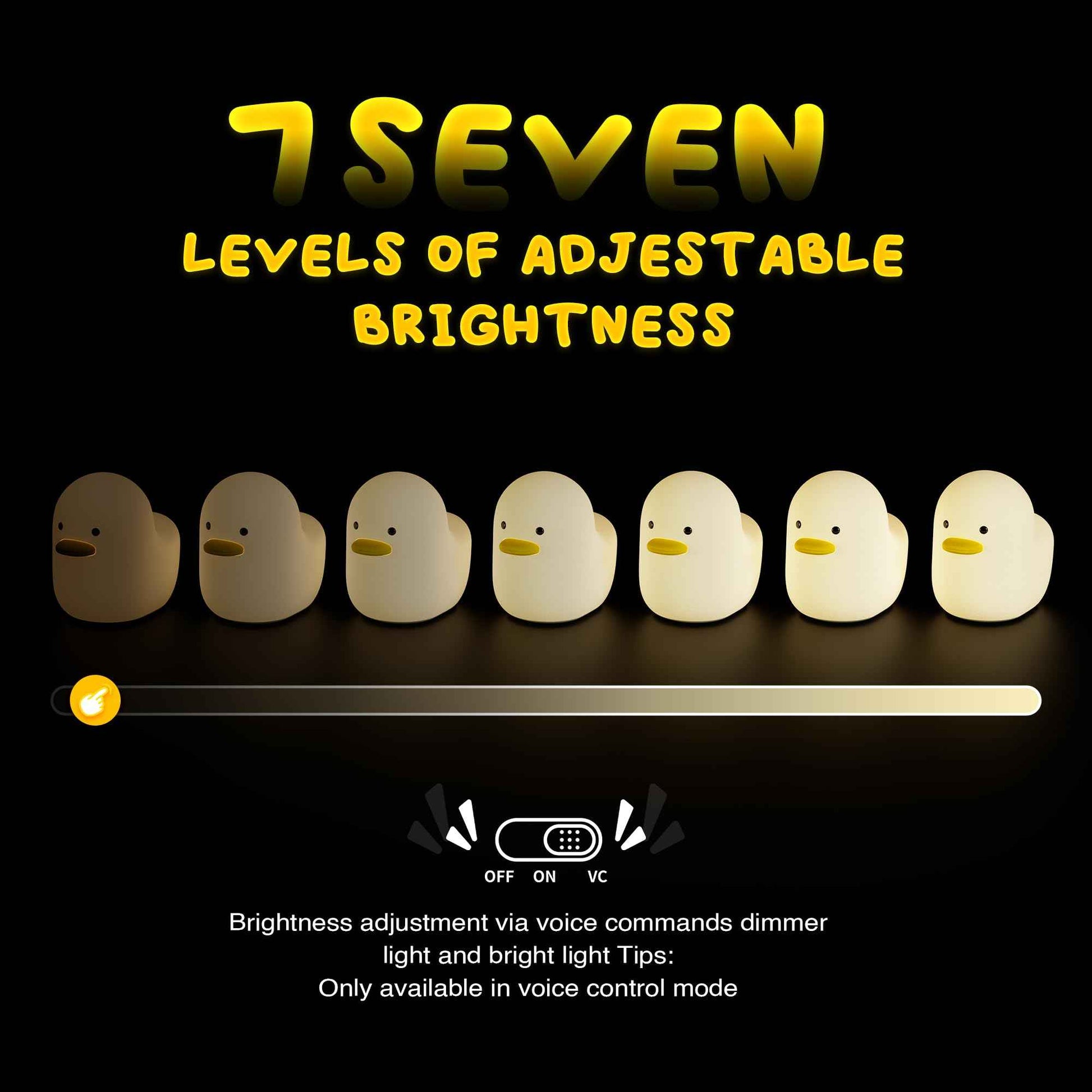 UNEEDE Voice Control LED Benson Night Light, Cute Duck Animal Silicone Nursery Night Light Rechargeable Table Lamp Bedside Lamp with Touch Sensor for Baby Girls Women Bedrooms, Living Room