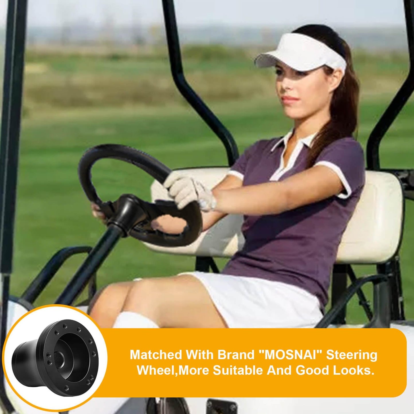 Club Car DS Steering Wheel Adapter Hub for Club Car DS 1984+ Golf Cart with 5-6 Holes Golf Cart Steering Wheel