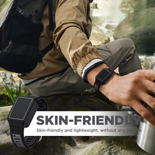 FGERWZ for WHOOP 5.0 SportFlex Silicone Strap,Replacement Strap Compatible with WHOOP 5.0 SportFlex Band,Soft Scratch-Proof Skin-Friendly Replacement Strap Accessories (Black Gray)