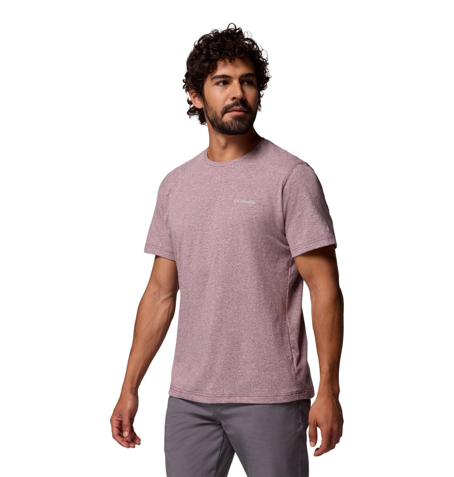 Columbia Mens Thistletown Hills Short Sleeve T-Shirt, Rich Wine Heather, Small