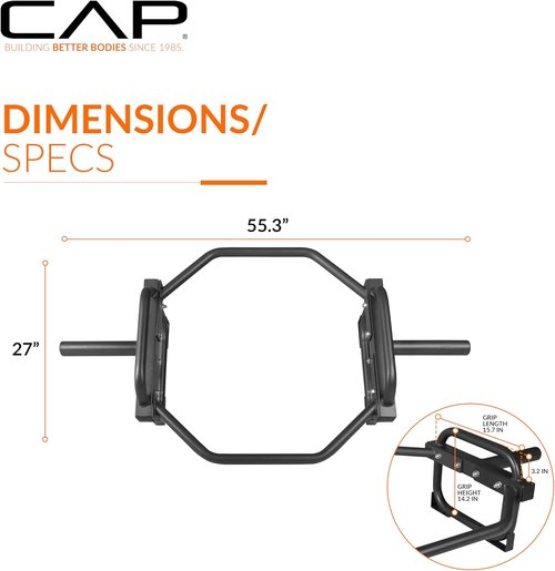 CAP Barbell Olympic Trap Bar - Versatile Shrug Bar for Deadlifts | Durable Steel Construction