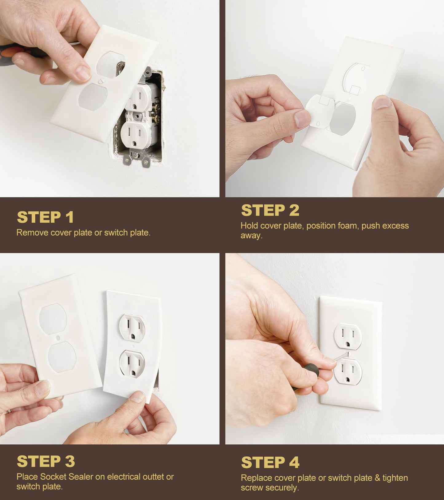 Wakhow 40 Pcs Wall Insulation Outlet Insulators Draft Sealers, 40 Pack Electrical Outlet Insulation Pads, EVA Foam Gasket for Wall, Light, Switch Socket Cover Compatible with Duplex Toggle Rocker