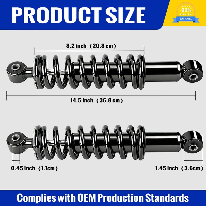 Roykaw Golf Cart Rear Shock Absorbers Assembly Kit Compatible with Yamaha G29/Drive Gas & Electric Models, Heavy Duty Shocks,Replaces #JW1-F2210-10-00, JW1-F2210-00-00, JW2-F2210-10-00, JW2-F2210-10