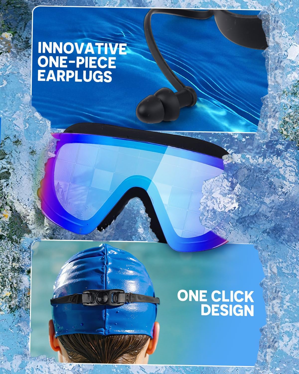 Zoomsnail Swim Goggles - Rimless Wide View Design | Anti-Fog UV Protection | 2 Pack for Adults