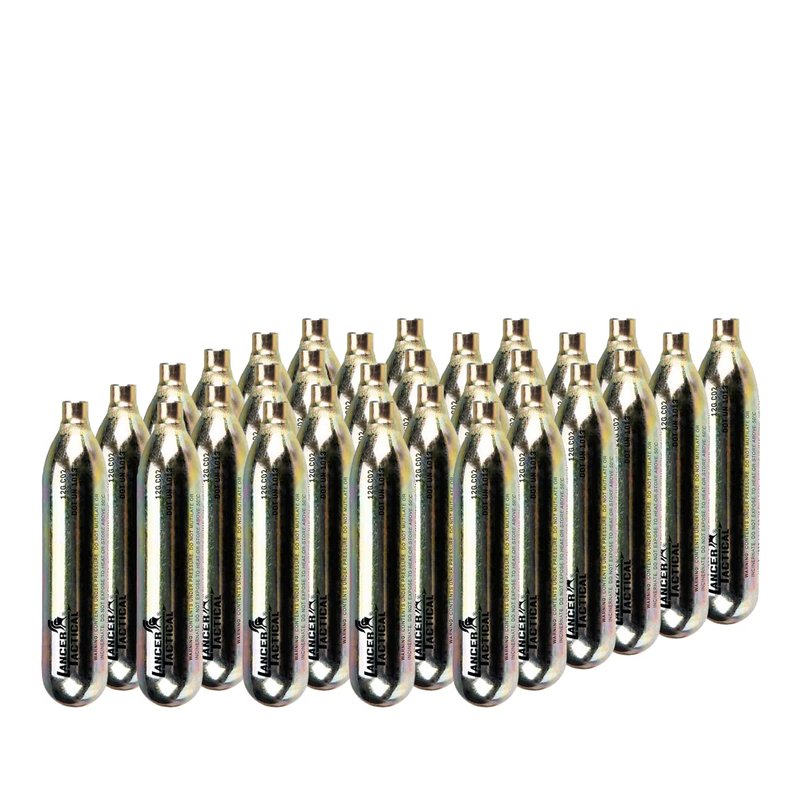 Lancer Tactical 25 Pack 12g CO2 Cartridges for Air Guns, BB Guns, Airsoft Pistols & Paintball Accessories