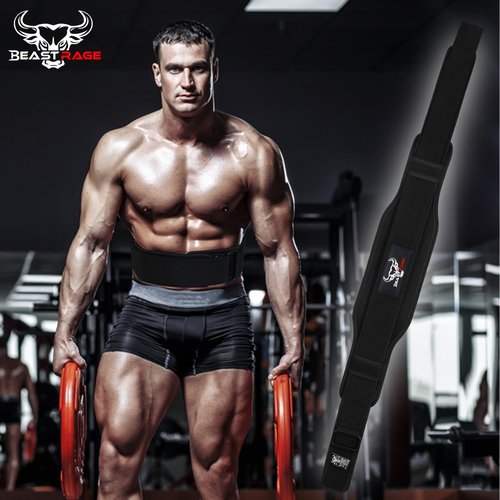 Weight Lifting Belt Double Strength 5.5 Padded Neoprene Back Gym Bodybuilding Deadlifts Lifting Exercise Fitness Workout Belts Men Women Lumbar Training Core Support (L, Black)