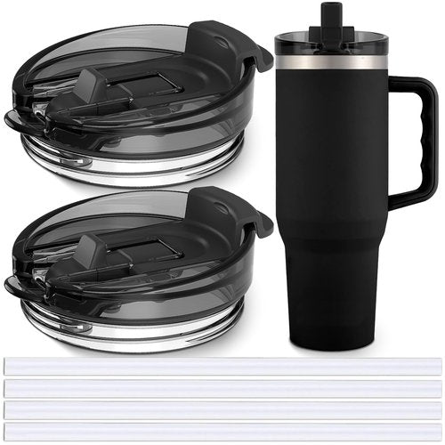 Jmoe USA 40 oz Replacement Lid For Yukon Fit Forty Tumbler With Handle | 2 in 1 Straw Lid | Made of BPA Free Tritan Plastic | 100% Leakproof Design | Dishwasher Safe (2-Pack)