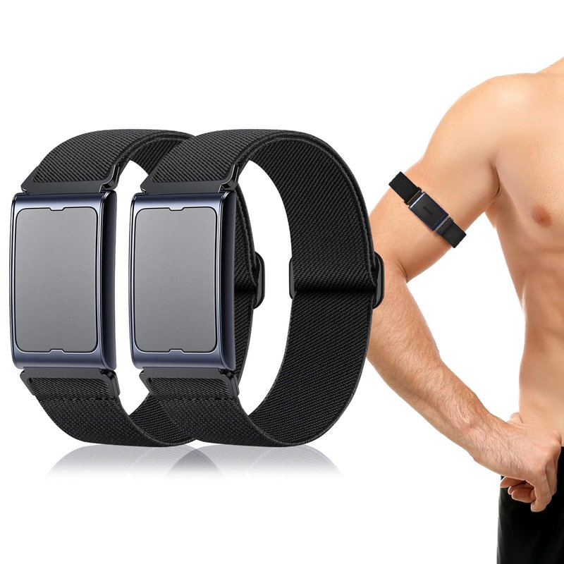 Oanux 22mm Sport Stretchy Ankle/Arm Band Compatible with Amazfit Helio, Quick Release Elastic Nylon Bicep Strap Replacement for Garmin Venu 3/Venu 4 45mm/Venu 2/Vivoactive 4/Forerunner 255 265