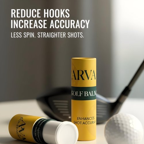 Golf Balm Anti-Slice Anti-Hook Stick | Club Face Treatment for Straighter Drives | Solid Balm Formula Training Aid | Works on Drivers, Woods, Irons | Golf Swing Corrector