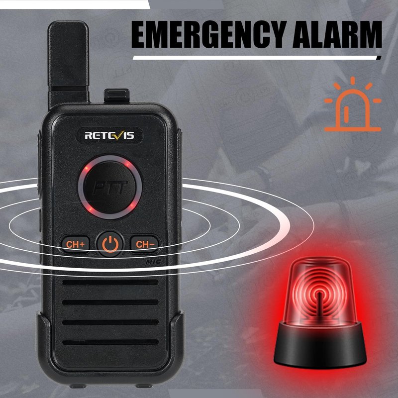 Retevis RB45 Walkie Talkies 8 Pack,Rechargeable Long Range Two Way Radio,Dual PTT,Indicator,Loud Sound,Mini,Wearable Small Walkie Talkie for Seniors Adults Elderly Healthcare Hospital Nursing Home