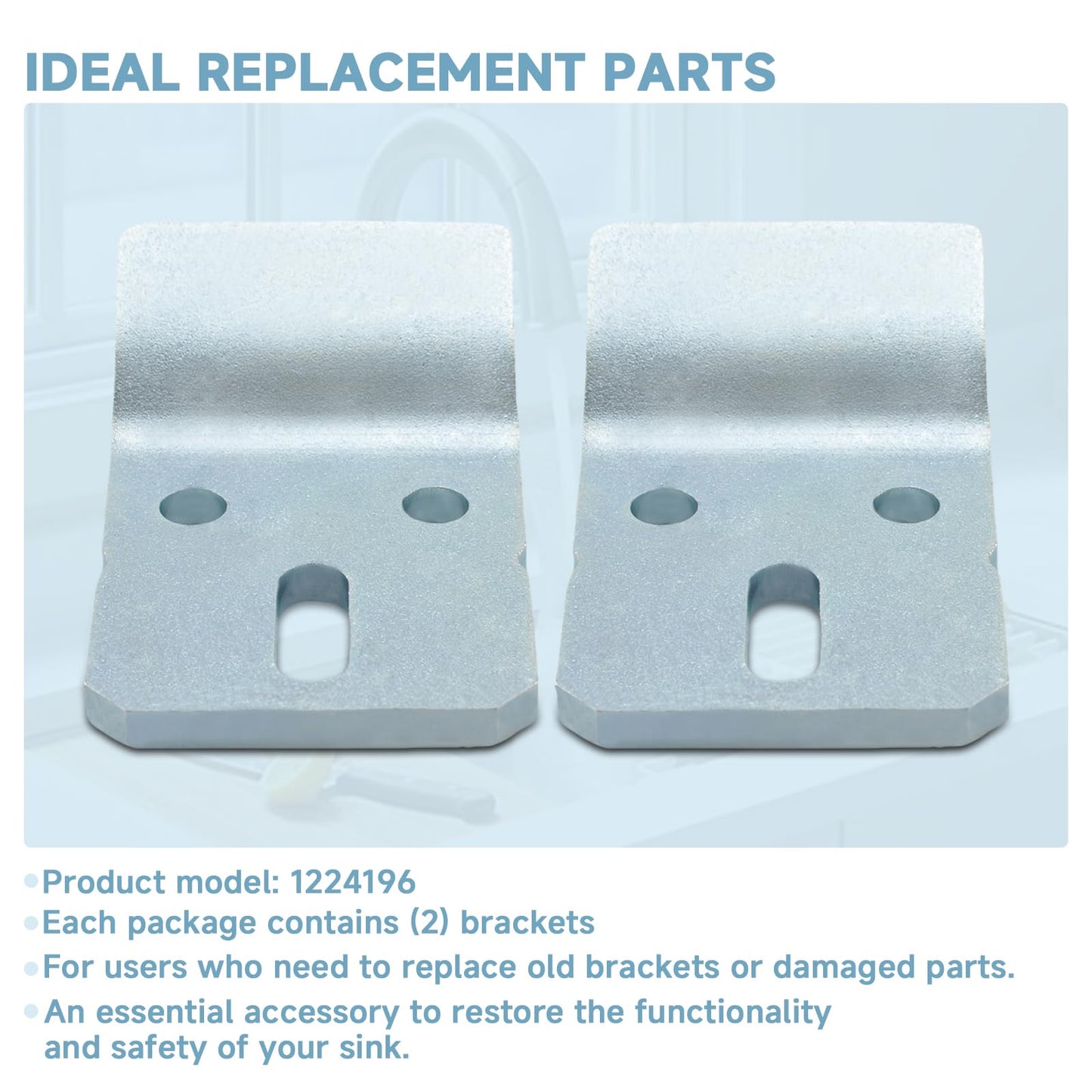 (2-Pack) 1224196 Parts Hook Kit Suitable for Kohler Brand Wall-Mounted Sinks, Urinals, Basins, etc. - Wall-Mounted Sink Hook Bracket, Wall-Mounted Pedestal Sink Bracket