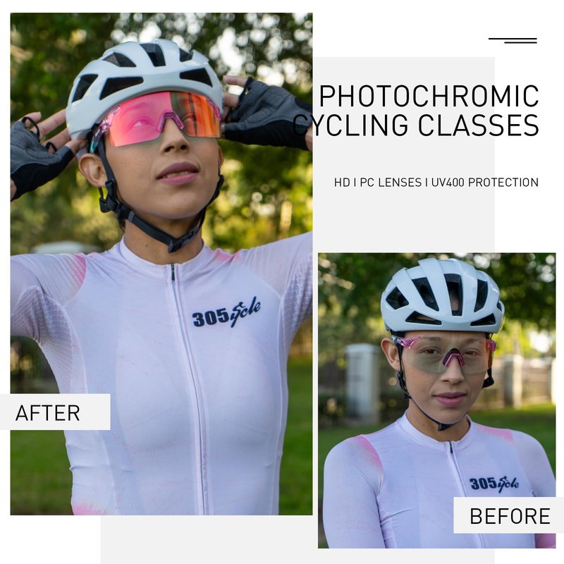 SCVCN Photochromic Cycling Glasses Frameless Sports sunglasses for Men Women - Ideal For Baseball, Bike, Golf, Fishing, Running