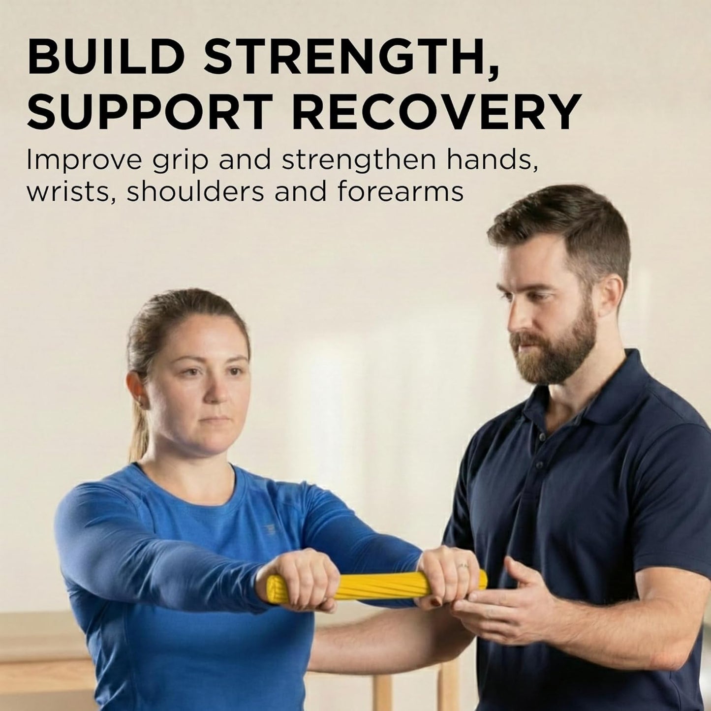 TheraBand FlexBar Resistance Bar - Extra Light Yellow Flex Therapy Tool for Wrist & Forearm Exercises
