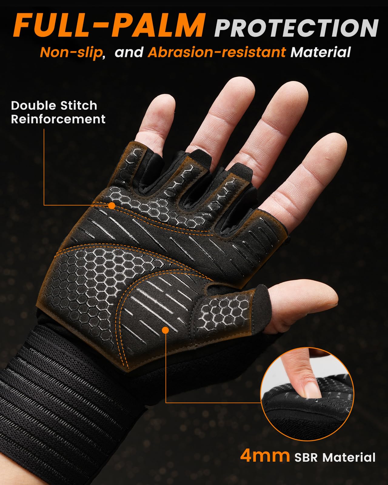 ATERCEL Gym Gloves for Men and Women, Workout Gloves with Wrist Support for Weight Lifting and Fitness