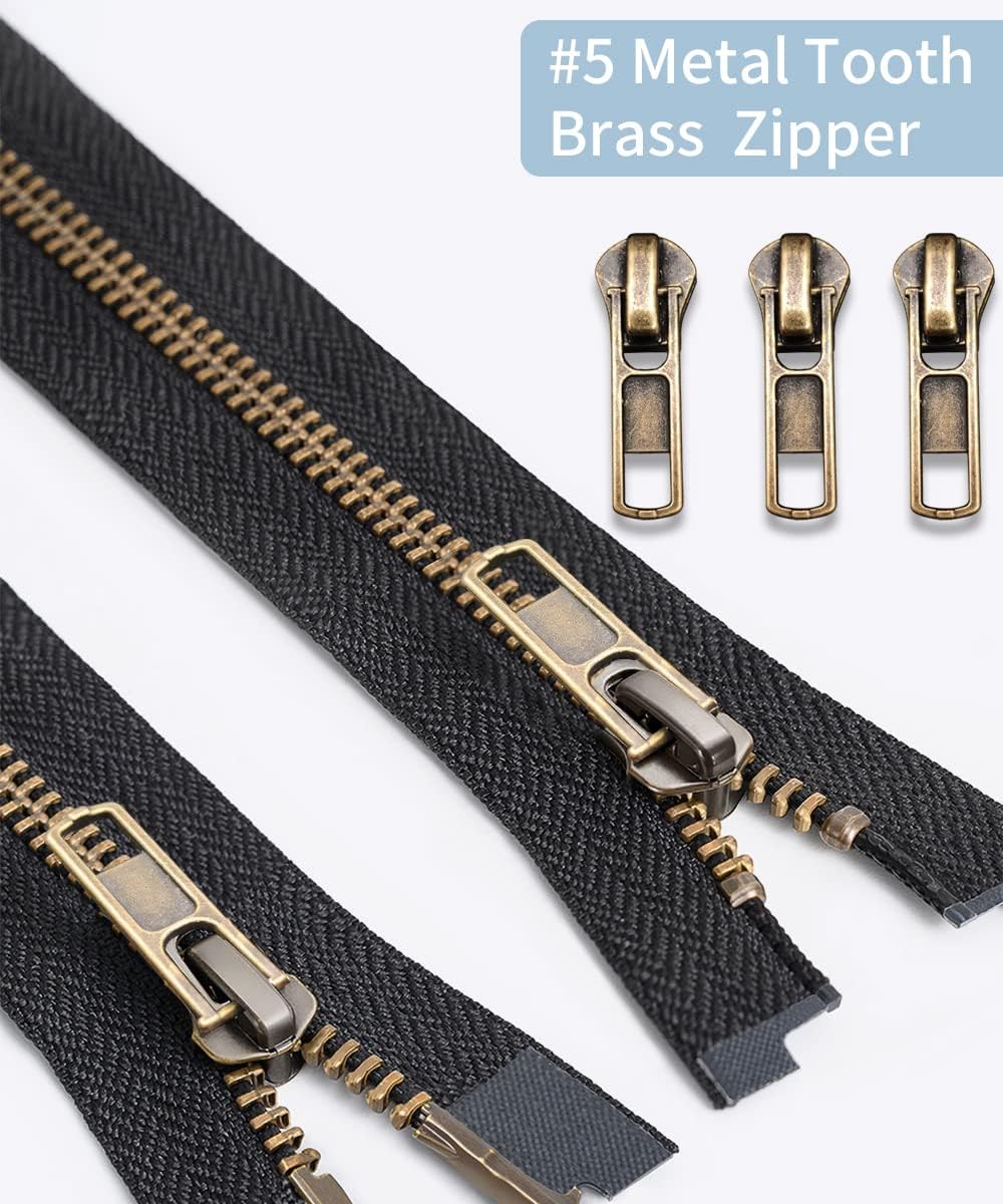 Zipper Repair Kit - 52 Pcs Universal #5 Replacement Slider & Pulls for Jackets, Coats, Backpacks