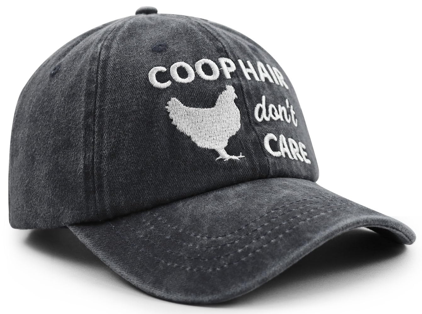 Chicken Gifts for Women Men, Coop Hair Don't Care Chicken Hat, Funny Chicken Decor Baseball Cap, Birthday Gifts for Dad Mom Friend Farmer Chick Lovers Black