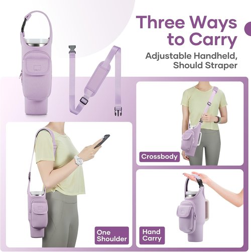 Bufilea Carrier Bag - Insulated Neoprene Crossbody Bag with Phone Holder for Stanley 40/30oz Tumbler