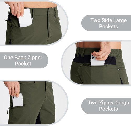 CRYSULLY Men's Hiking Cargo Shorts - Lightweight, Quick-Dry Design | 5 Pockets for Convenience