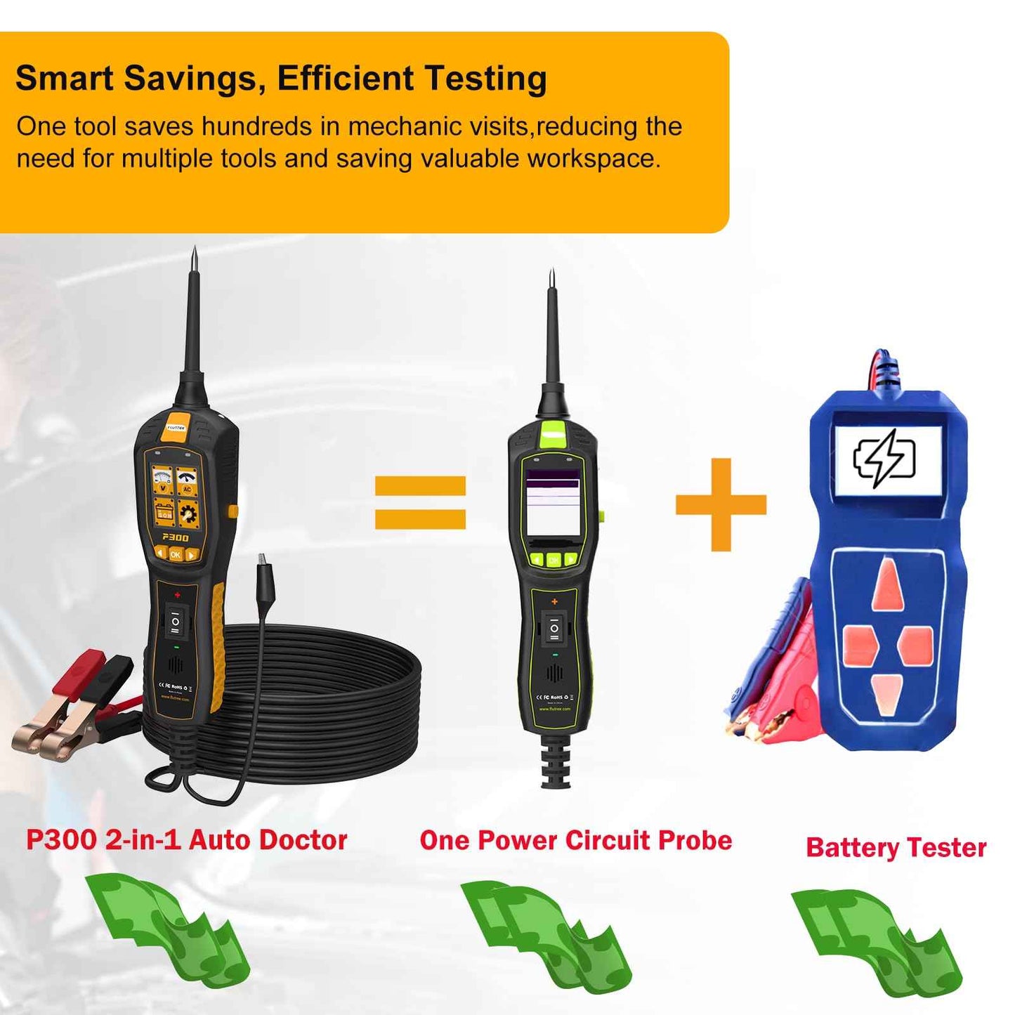 Flutree 2-in-1 Power Probe Circuit Breaker Finder and Battery Tester, 6-30V AC/DC Voltage, Fuel Injector, Relay, Fuse Tester, Component Activating, 40FT Freedom, 2025 Updated