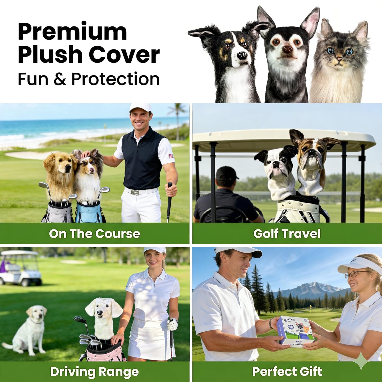 FurEverClone Labrado Golf Head Cover - Realistic Dog Golf Club Head Covers, Labrado Large Dog Breeze Small Display, Cream Yellow