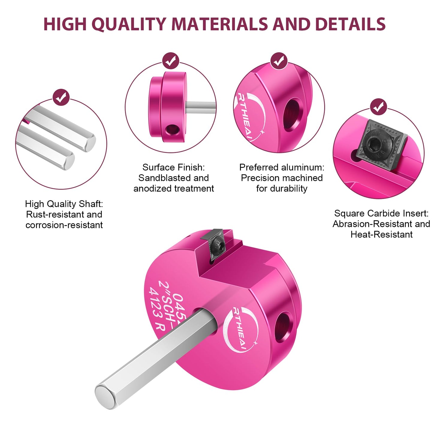 9 Pcs PVC Pipe Reamer Kit, PVC Fitting Saver Socket Saver Plumbing Tool with 1/2", 3/4", 1", 1-1/4", 1-1/2", 2", 2.5", 3" and 4" Head, Pipe Fitting Reamer for SCH40 CPVC ABS, Fits Standard 1/2" Drill