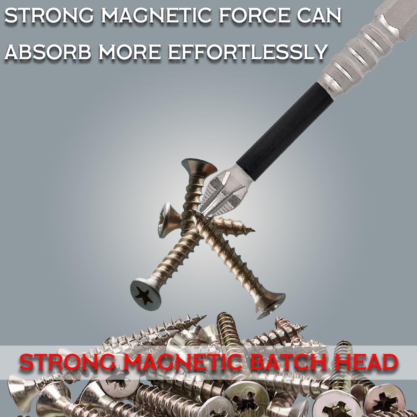 High Magnetic Drill Bit Set: K5 Impact Resistant Anti-Slip Bits, Non-Slip Alloy Steel for Impact Drivers, DIY/Pro Use 6pcs (25-150mm)