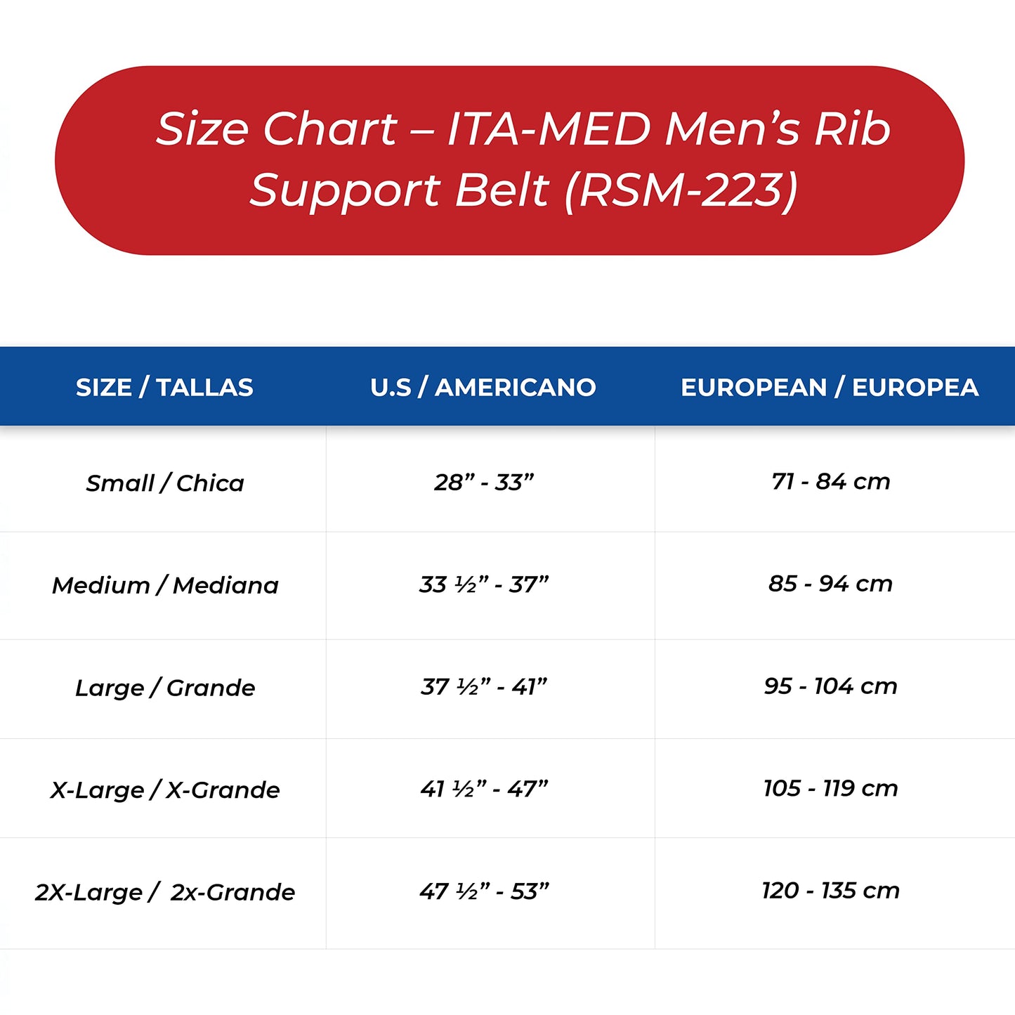 ITA-MED Breathable Elastic Rib Brace for Men, Ideal Compression Support Wrap/Belt for Broken, Cracked, Dislocated & Fractured Ribs, Made in USA (Black, XL)