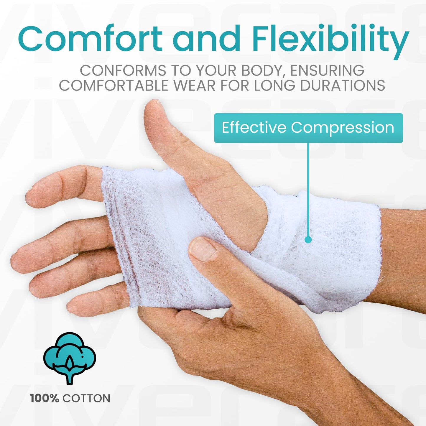 Vive Care XL Gauze Wrap Roll for Wounds (12 Count) Large Sterile Rolls - Individually Wrapped Medical Bandages HSA/FSA Approved - Extra Absorbent & Adhesive Gauze - 4"x4.1" Yards