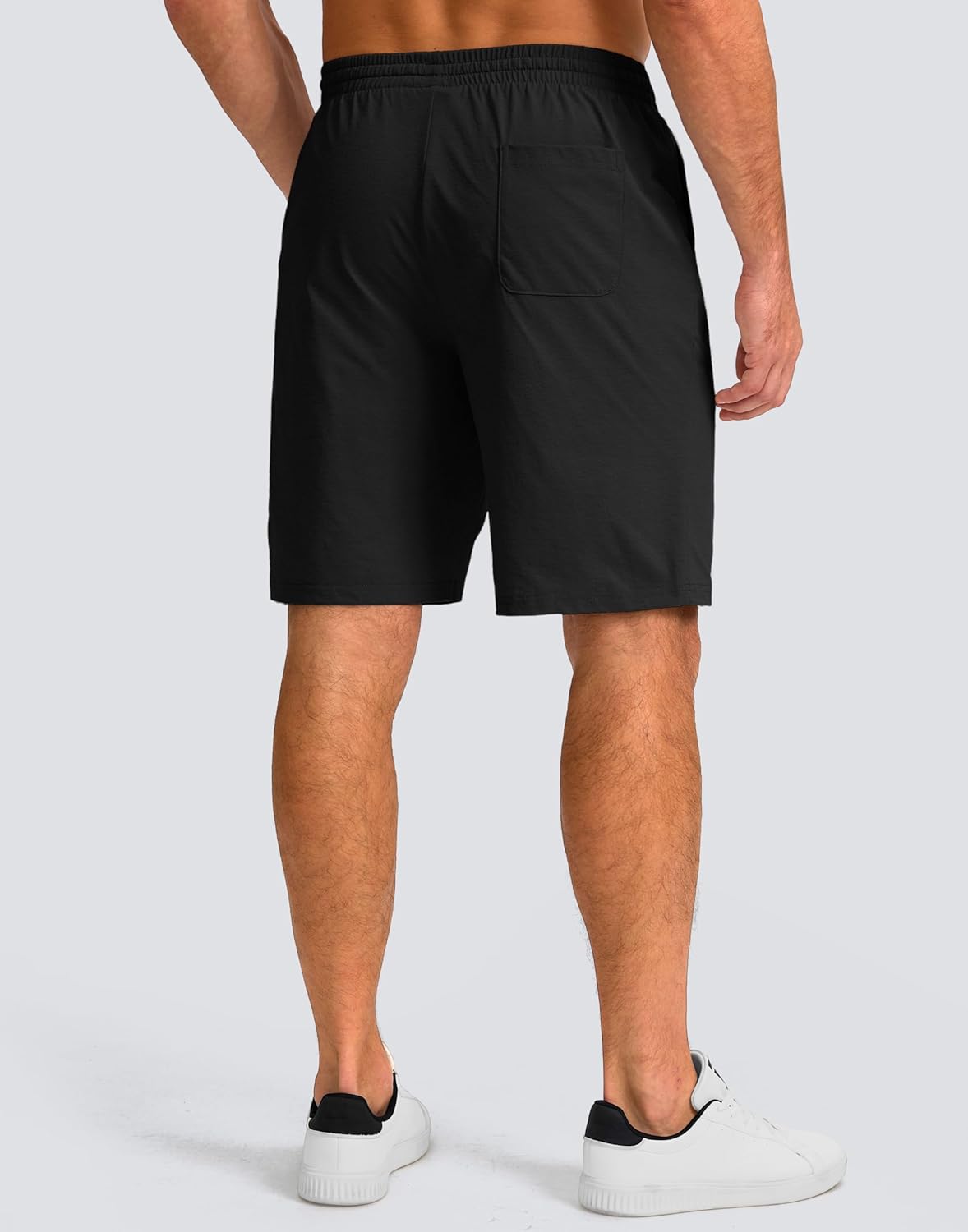 Pudolla Men's Lounge Shorts - Lightweight 9" Sweat Jersey Shorts with Pockets for Gym & Workout