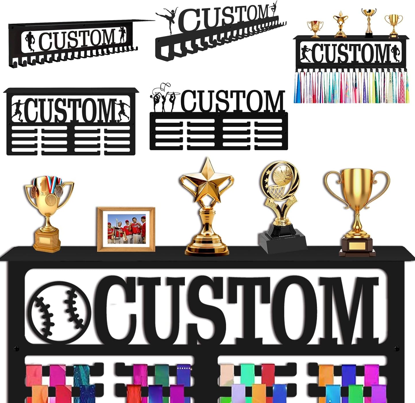 Skiennix Personalized Medal Hanger - Custom Wall Display Rack for Awards & Ribbons | Ideal Gift for Athletes