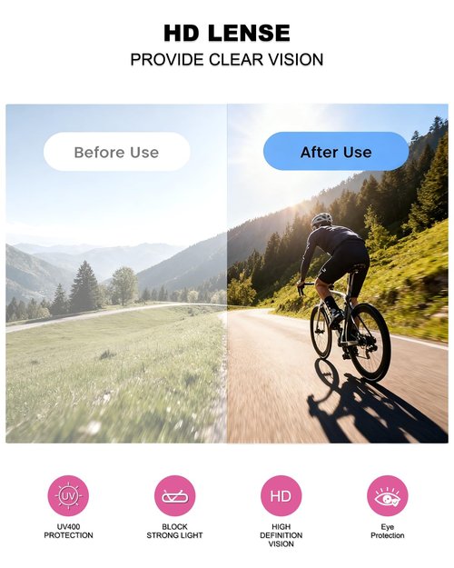 Xiyalai Cycling Sunglasses for Men Women, UV Protection Sports Running Sun Glasses, Baseball Biking Softball Hiking.