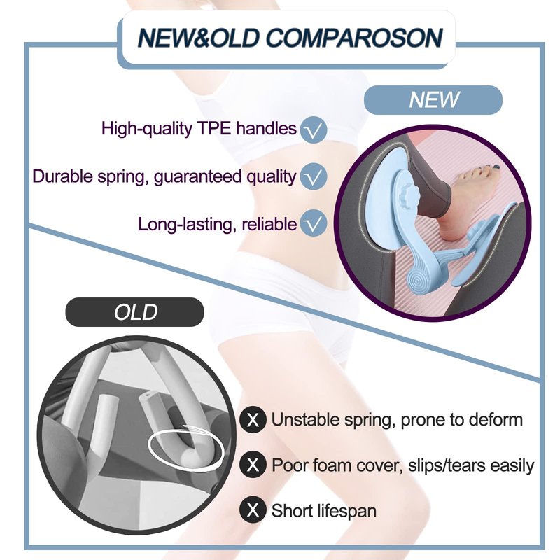 Thigh Exerciser 35lb Pelvic Floor Exercise Devices Inner Thigh Kegel Exerciser Pelvic Floor Muscle Workout Equipment Train for Home Hip Under Desk Exercise Men Women with Band