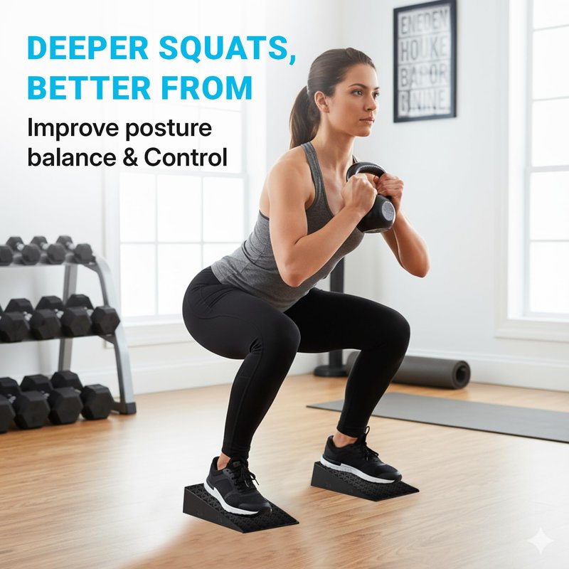 Uwaomah.Squat wedge, pack of 2, 1500 LBS Capacity, 1" & 2" Heel Elevated Squat wedge block of calf stretching & Physical Therapy, Foot Workout Wedge, Ankle Mobility, Portable Heavy Duty Blocks