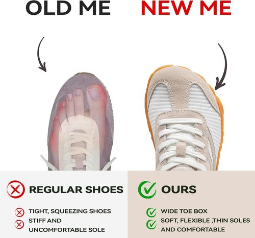 Barefoot Shoes | Women’s Casual Sneakers with Wide Toe Box - Lightweight, Breathable & Comfortable for Hiking