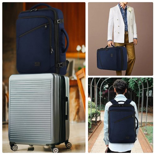 MATEIN Backpack for Travel, 27L Water Resistant Carry on Backpack Fits Overhead Bin, Convertible Work Daypack with 2 Handles, Hiking Daypack for Outdoor Sport,Travel Gifts for Men Women, Blue