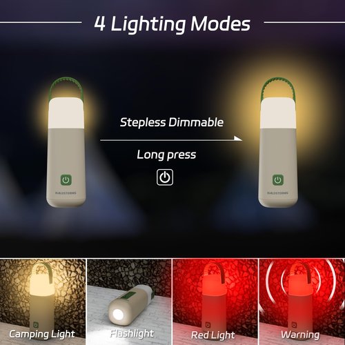HALOSTORMS Camping Lantern, 350 Hours Running Time Rechargeable Lantern, 3200mAh Lantern Flashlight with 4 Modes, Waterproof Tent Light for Hiking, Emergency, Power Outages (Green 1PK)