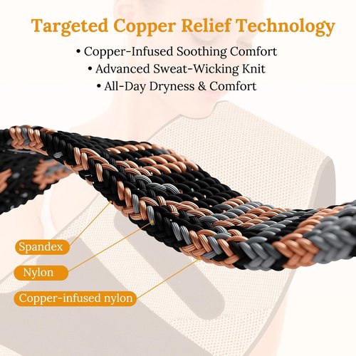JIUFENTIAN Copper Back Brace for Lower Back Pain with Composite Support Technology for Herniated Disc, Sciatica & Recovery - AirFlow Knit 3.0 for Enhanced Durability and Breathability(Large)