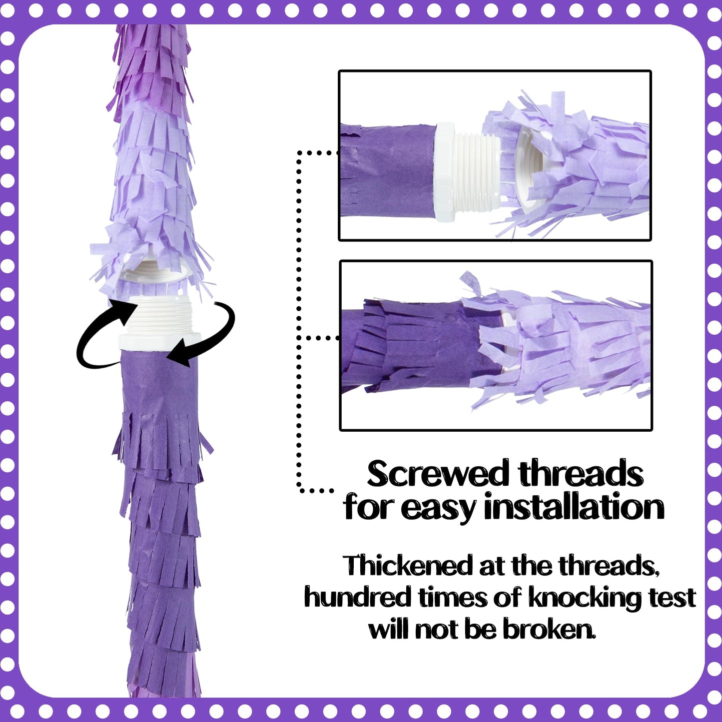 PCFING 18 Inch Mermaid Tail Piñata with 30 Inch Piñata Stick Blindfold Confetti for Boy Girl Ocean Birthday Party Game Decorations, Anniversary Celebration, Fiesta