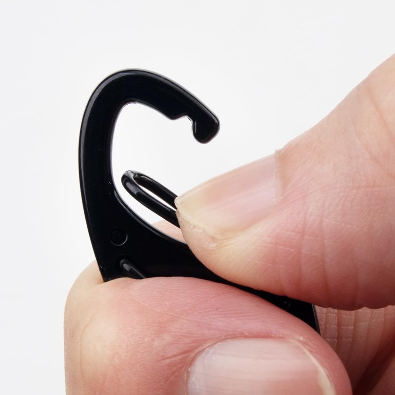 SWATOM 20PCS S Double Sided Mini Carabiner Clip Small Dual Wire Gate Carabiners Keychain Clasp Snap Hooks Tiny Key Clips EDC Accessories for Outdoor Camping Fishing Hiking (Black 30P)