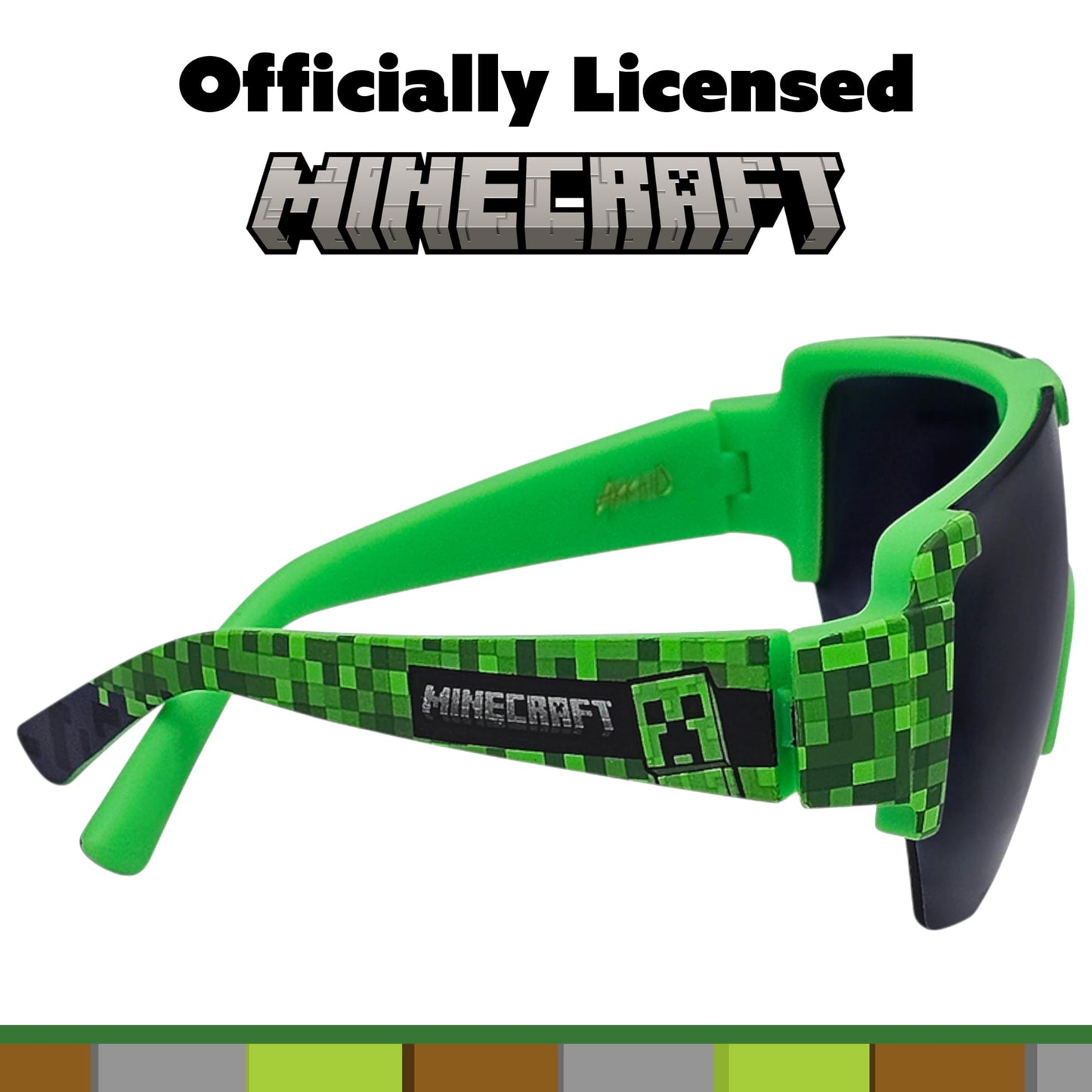 ARKAID Official MINECRAFT Boys Sunglasses | Large Sports Wrap | UV 400 | One Size Fits Most Kids