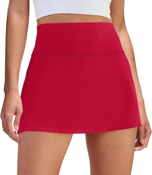 DLOODA Women's High Waisted Tennis Skort - Athletic Mini Golf Skirt with Pocket for Summer Workout