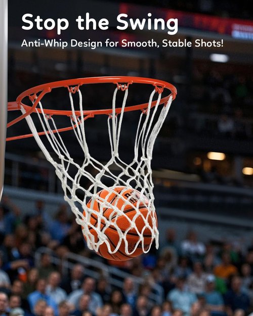 Heavy Duty Basketball Net by [Brand Name] - All-Weather, Anti-Whip Design | 7.16 Oz, 12 Loops for Outdoor Use