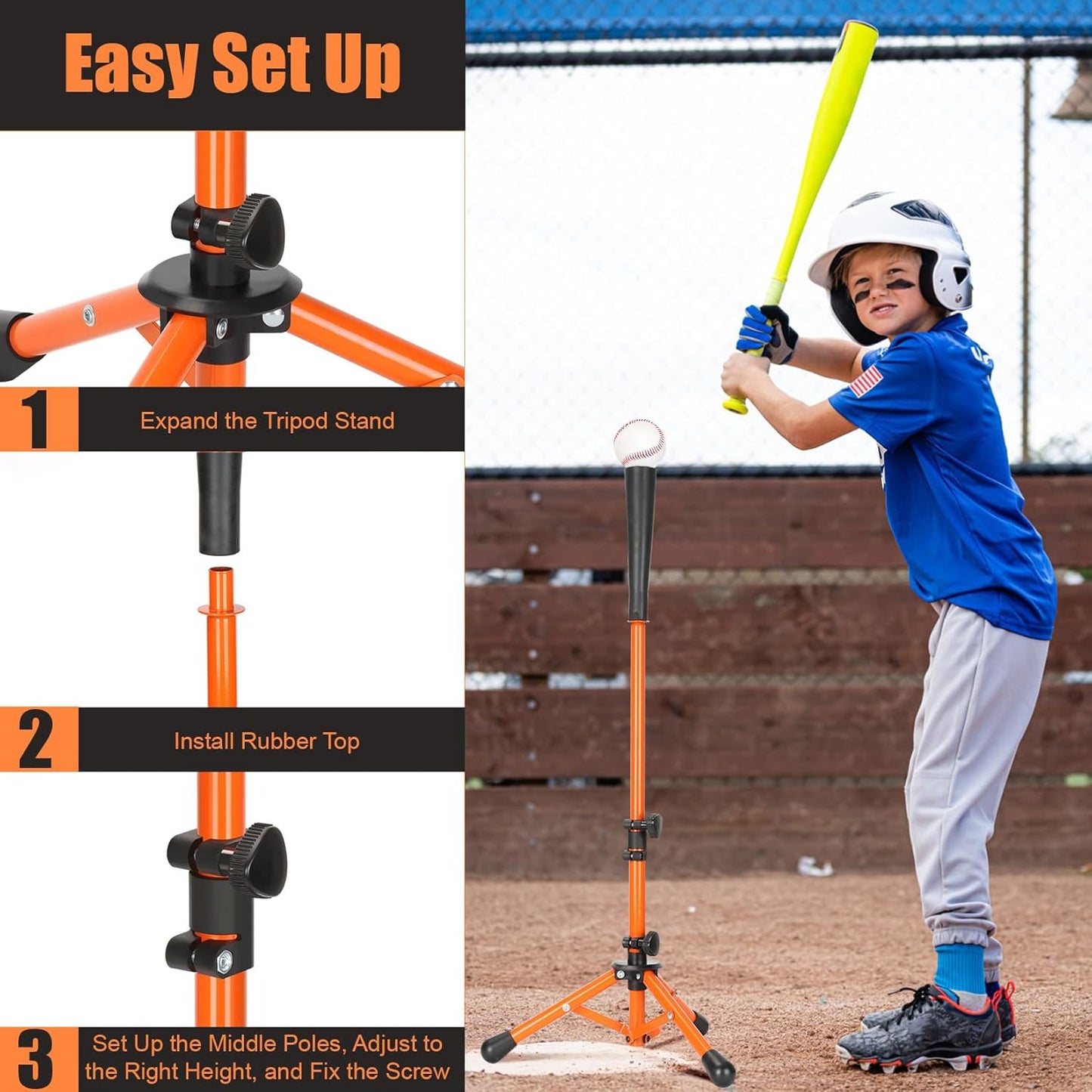 Storgem Baseball Tee - Adjustable Batting Tee for Kids | Perfect for T-Ball Training