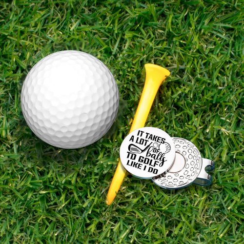 Hafhue It Takes A Lot of to Golf Like I Do Golf Ball Marker with Magnetic Hat Clip, Funny Golf Accessories and Golf Gifts for Men Dad Grandpa, Birthday for Golf Fan Golfer Golf Lovers