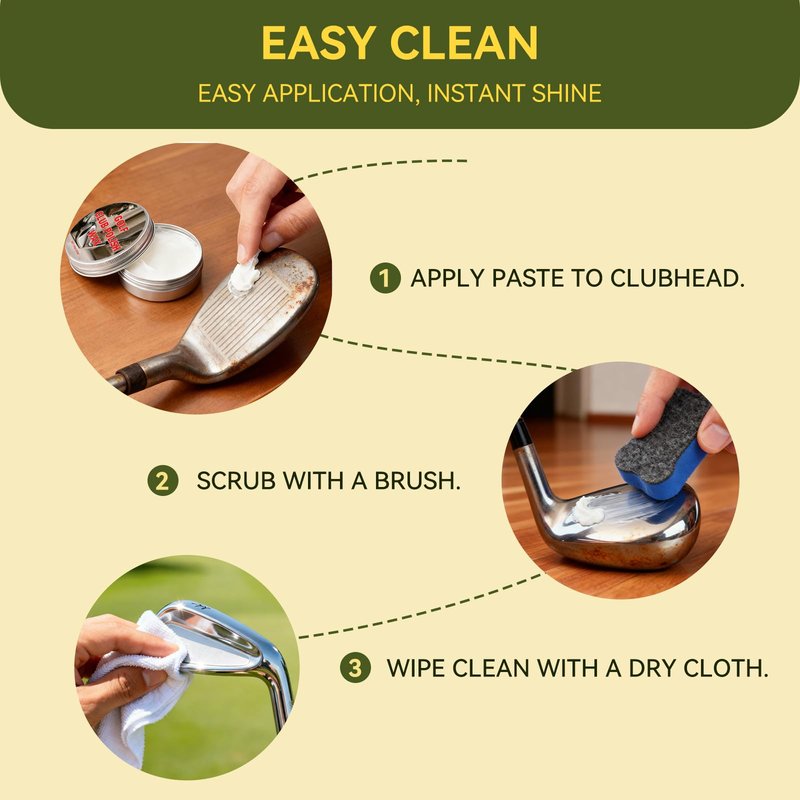 Golf Club Polishing Kit - Professional Golf Club Cleaner and Scratch Remover - Advanced Rust Remover for Irons&Putters - Restores Mirror Finish - All-in-One Golf Accessories Maintenance Gift Set